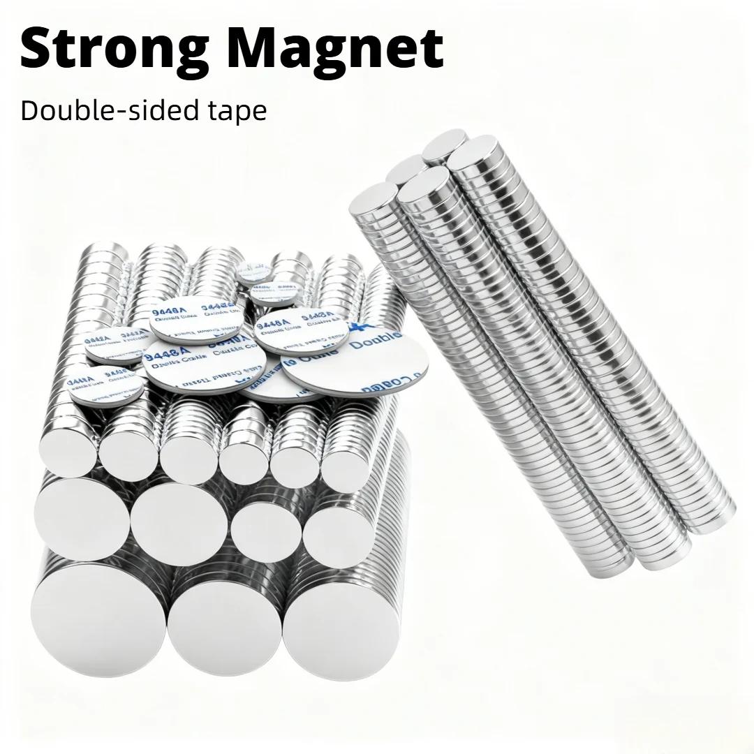 Super Strong Magnet With adhesive N35 Round Magnetic NdFeB Neodymium Magnet Powerful Disc imanes Refrigerator Magnets