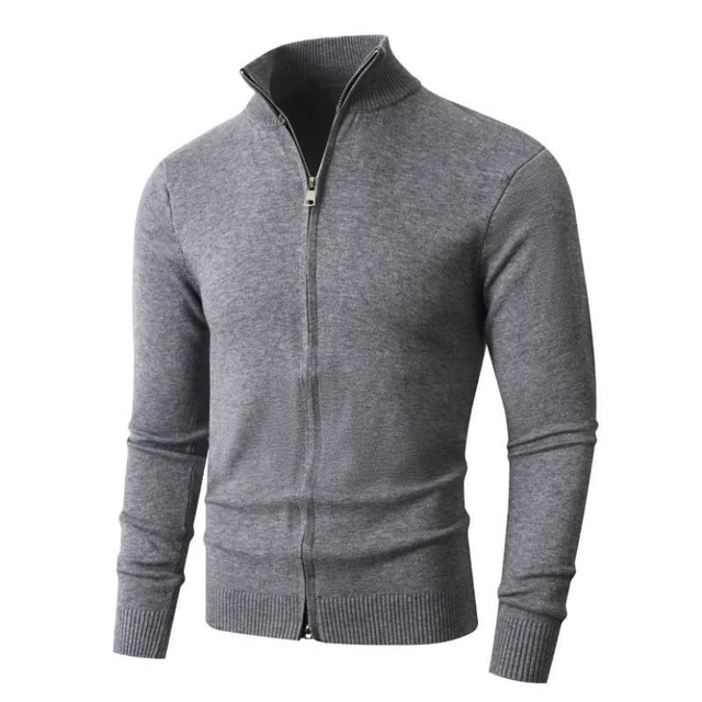 Animal Game Men's Zipper Cardigan Jackets Casual Woolen Sweater Turtleneck Knitwear Warm Jumper Cold Blouse Outdoor Sweatcoats 2