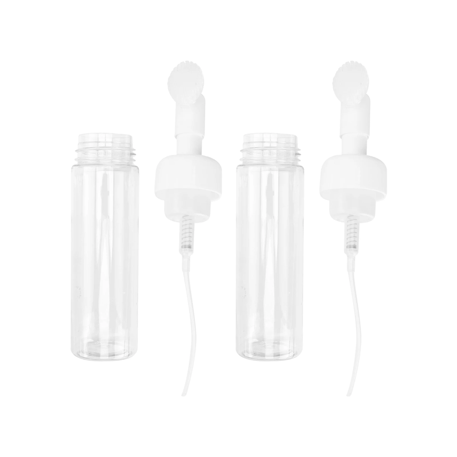 2pcs Foaming Bottle Dispenser Empty Sub Bottles For Travel Portable Liquid Container Brush Head Design Leak-Proof