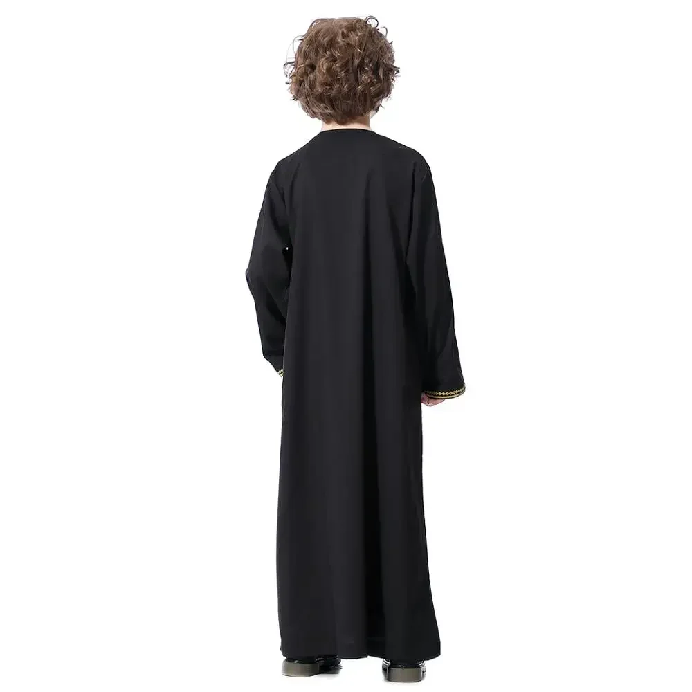 Muslimische Kinder Abaya Jubba Thobe Junge Langes Kleid Islamischer Ramadan Kinder Kaftan Robe Dubai Arabischer Kaftan Saudi-Arabien Gottesdienst