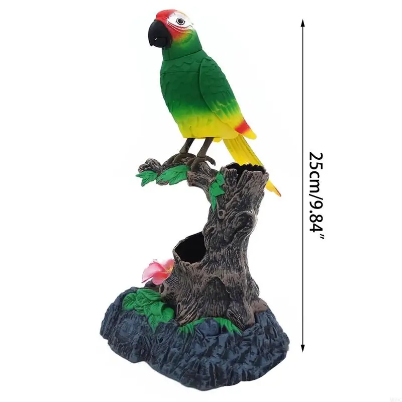 Talking Parrot Toy Electronic Parakeet Repeating Chirping Bird with Office Home Decor Pronunciation for Kids Gifts