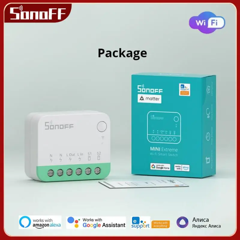 SONOFF MINIR4M Wifi Smart Switch Matter Light Switch Universal Breaker Smart Home Controller Work with Alexa Google Assistant