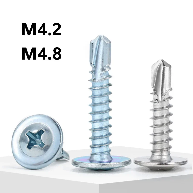 5/10Pcs 410 Stainless Steel Self-Tapping Sheet Metal Screws M4.2 M4.8 Carbon Steel Quick Tapping Screws for Lath To Metal