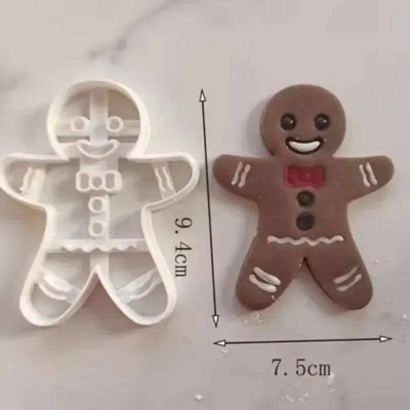 Cortador de galletas de jengibre de Navidad, molde para hornear galletas de caramelo con calavera para hombre, decoración de pastel para fiesta de Navidad y Halloween, 3/1 Uds.