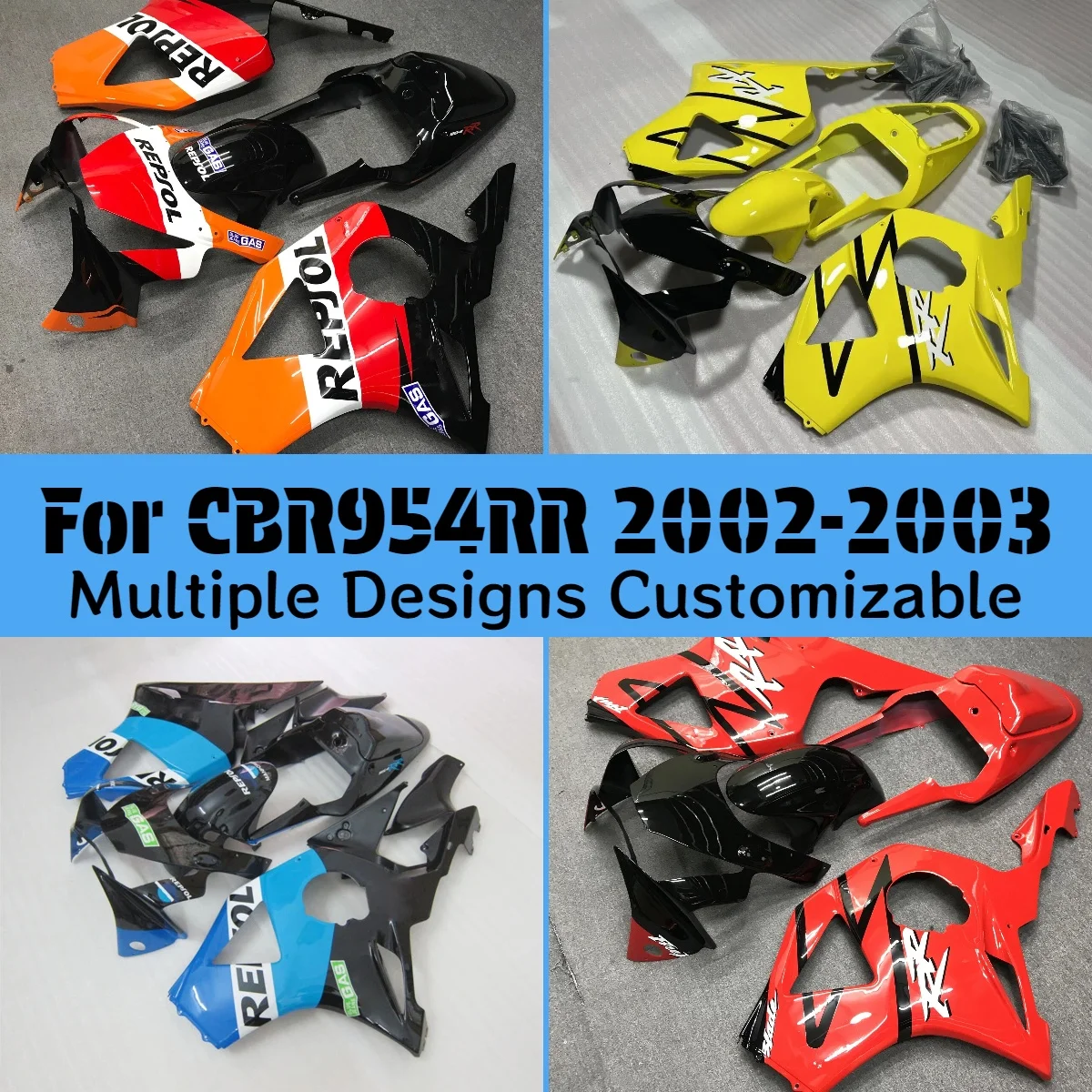 Motorradteile Verkleidungssatz CBR 954RR 2002 2003 ABS Spritzguss Motorradverkleidungen für HONDA CBR900RR 02 03