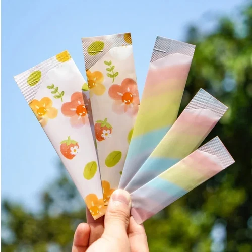 일회용 열 밀봉 직사각형 패키지 파우치, 오픈 탑 알루미늄 호일 백, 커피 과일 건조 우유 설탕 꿀 분말, 50 개