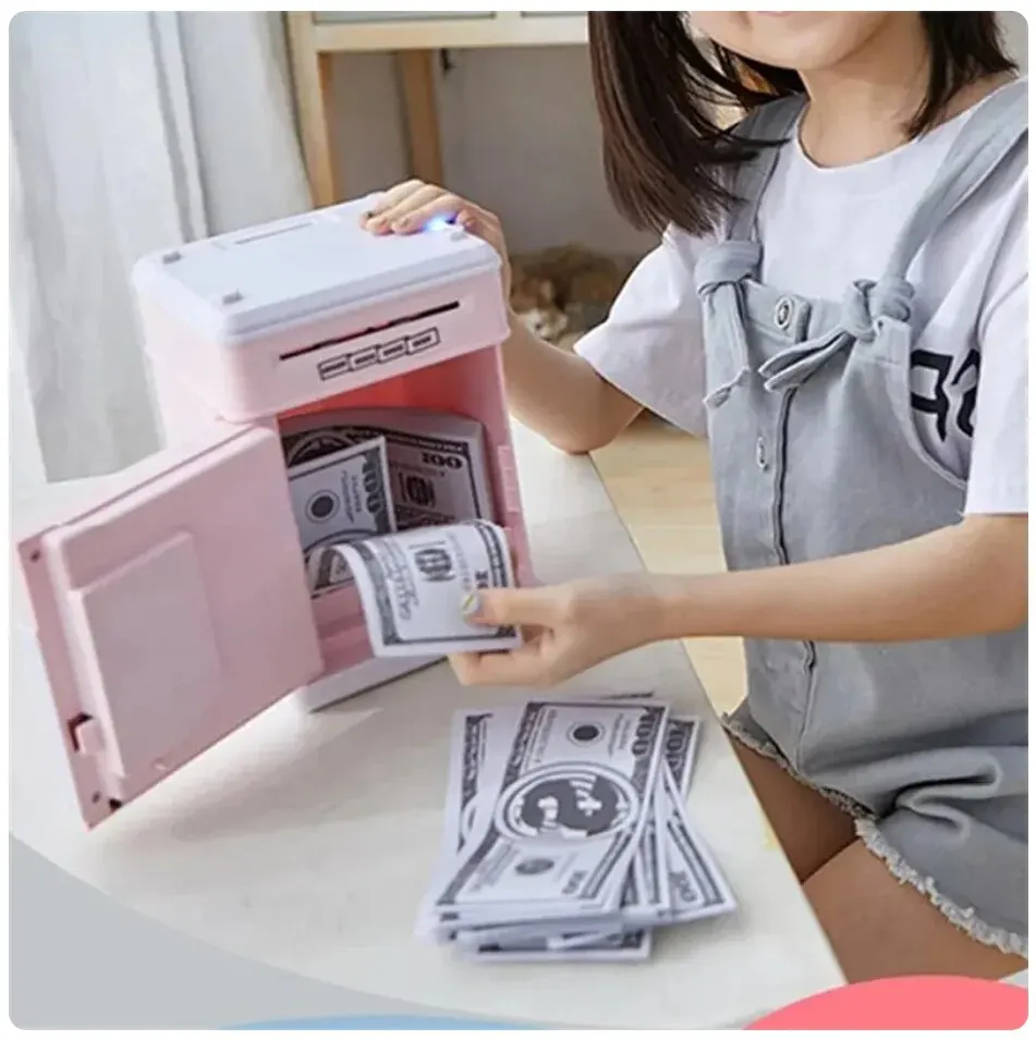 HEE RAK Piggy Bank Safe Box Money Boxes for Children Digital Coins Cash Saving Safe Deposit Mini ATM Machine Kids Toys Gift