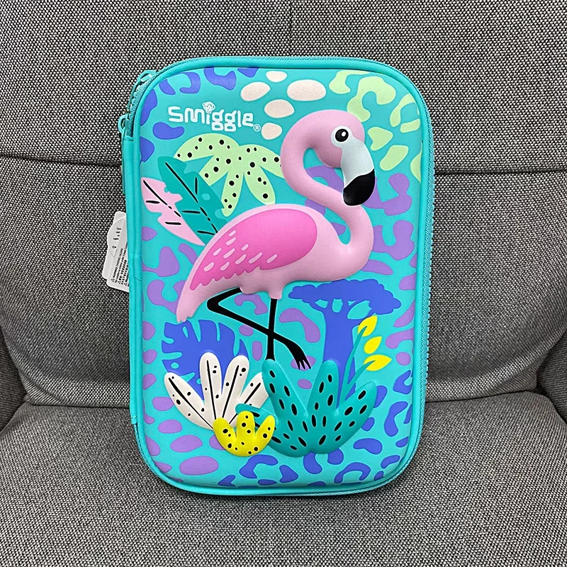 Genuine Australian Smiggle Green Flamingo School Bag Student Stationery Pencil Box Postman Backpack Water Cup Student Gift