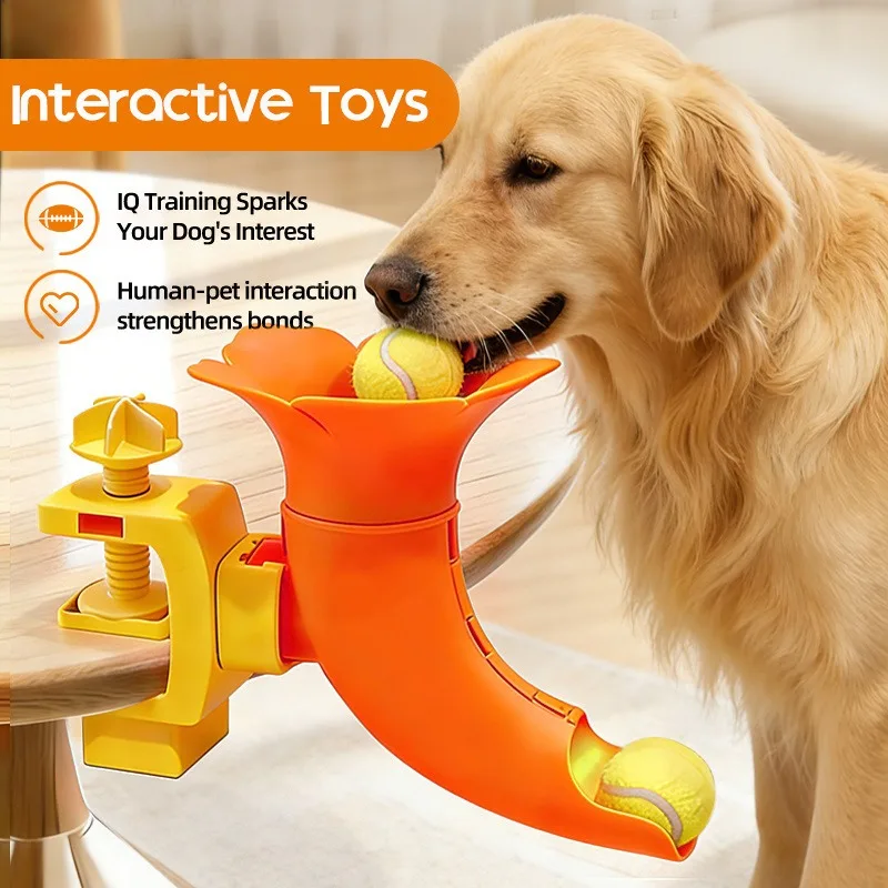

Automatic Pet Ball Launcher Interactive Treat Dispenser, Tennis Throwing Toy for Dogs Cats, Fun Training Playing Feeding Tool