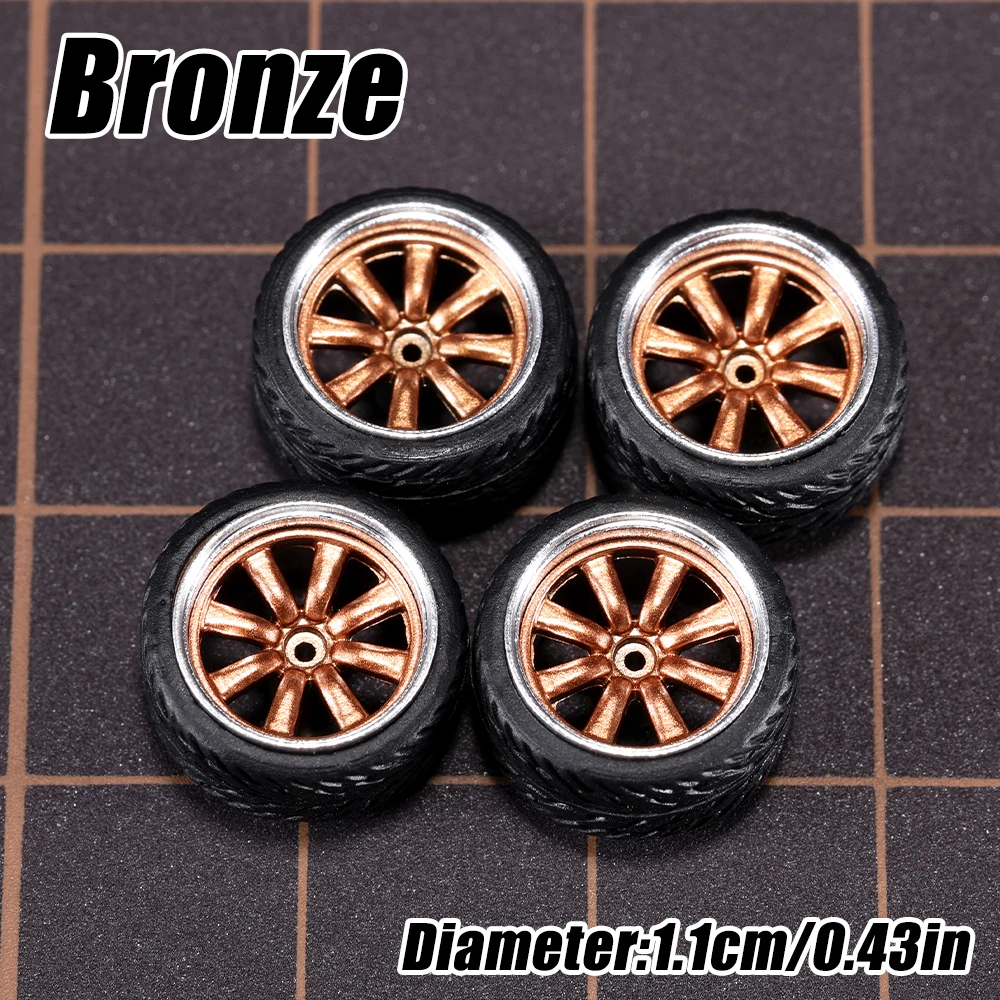 1/64 Modellauto-Räder 4er-Set - 11mm Durchmesser ABS-Gummireifen mit Bremsscheibe - Upgrade-Teile für Tomica Diecast-Fahrzeuge – Detail 22