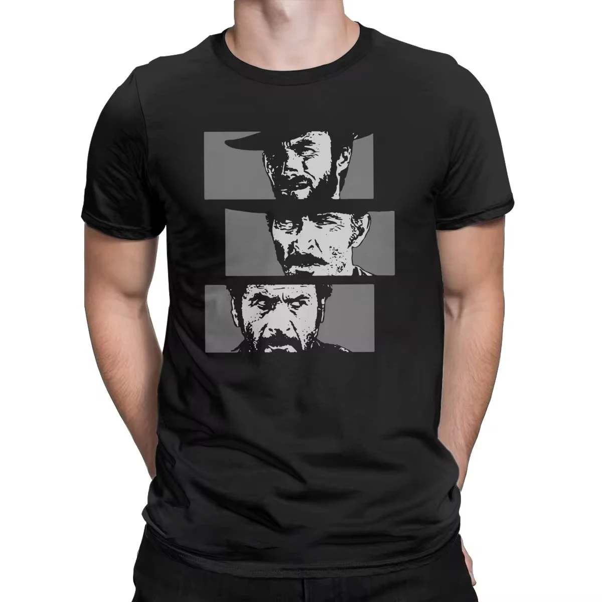 The Good The Bad And The Ugly Short sleeve Men's Cotton Leisure T-Shirts Clint Eastwood Tee Shirts Harajuku Clothing Summer tops