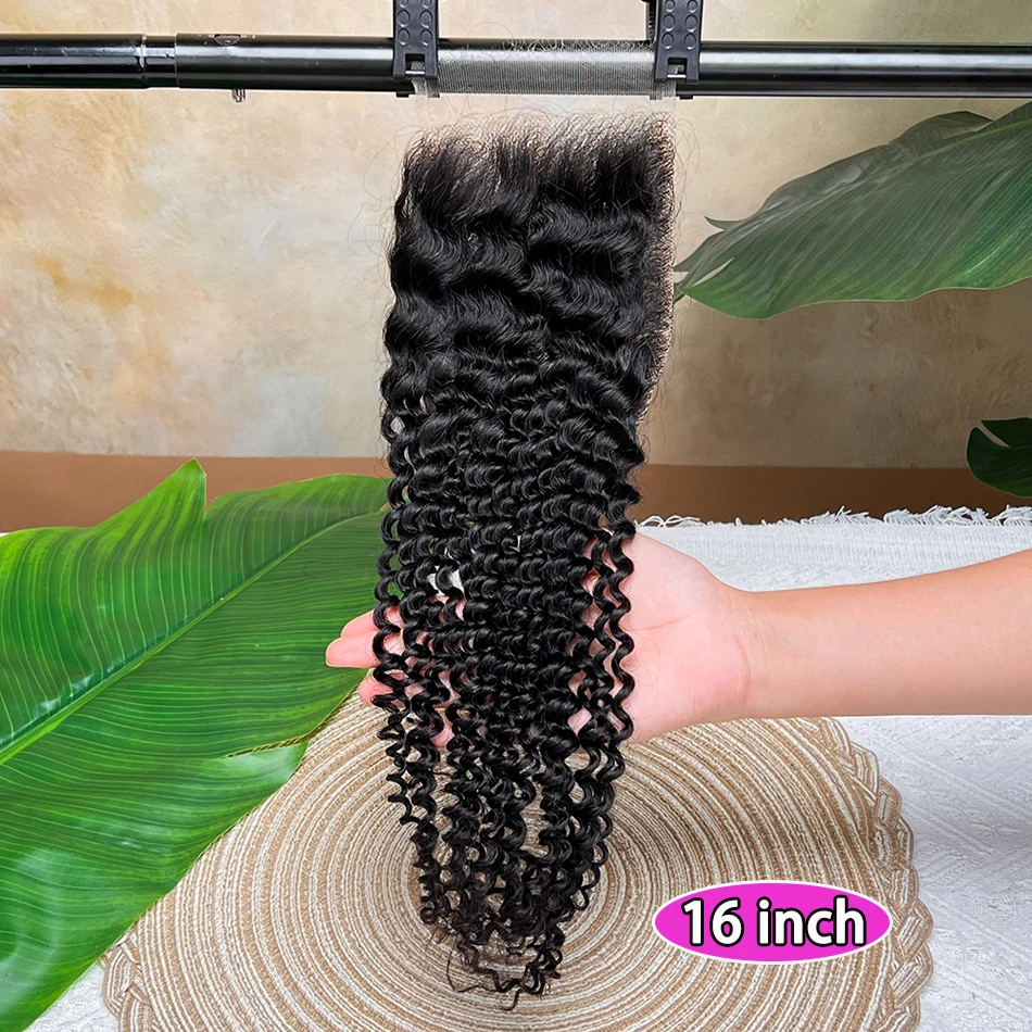 

4x6 HD Lace Closure Kinky Curly 100% Human Hair Deep Parting Bleached Knots Invisible Lace Natural Color Raw Virgin Human Hair