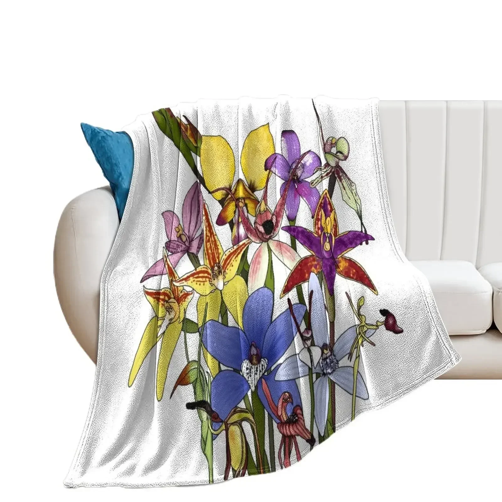 

The Native Orchids of Western Australia Throw Blanket Moving manga wednesday Luxury Blankets