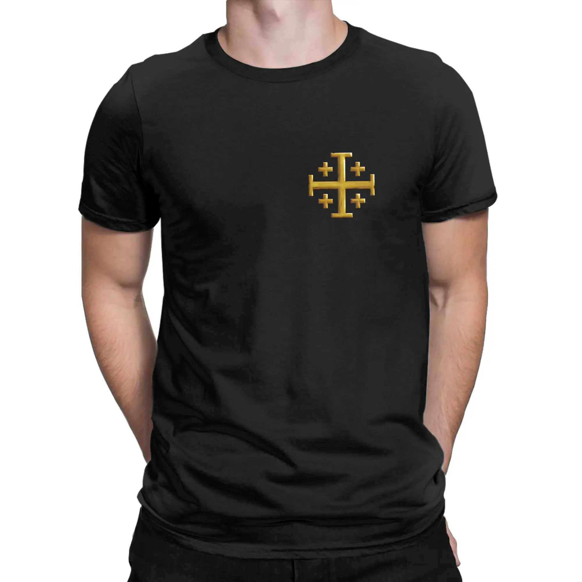 Priting The Jerusalem Сross Jerusalem Cross Tshirts Men Cotton Short Sleeve  O-neck Summer Clothes