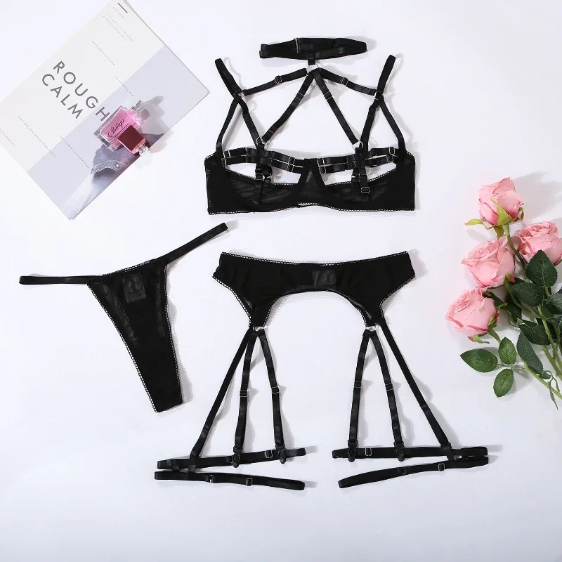 RT01 Toucheart 5-delige lingerie voor vrouwen Fancy ondergoed ongecensureerde halter bandage open bh naakt zonder censuur porno E&Gf1