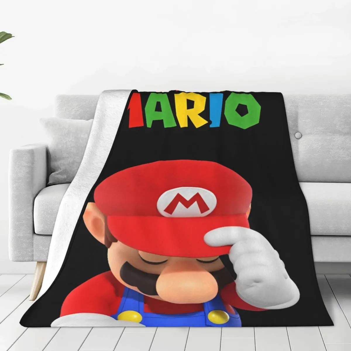 M-Mario-Bros Cartoon Blankets Flannel Spring/Autumn Game Multi-function Soft Throw Blankets for Sofa Travel Quilt