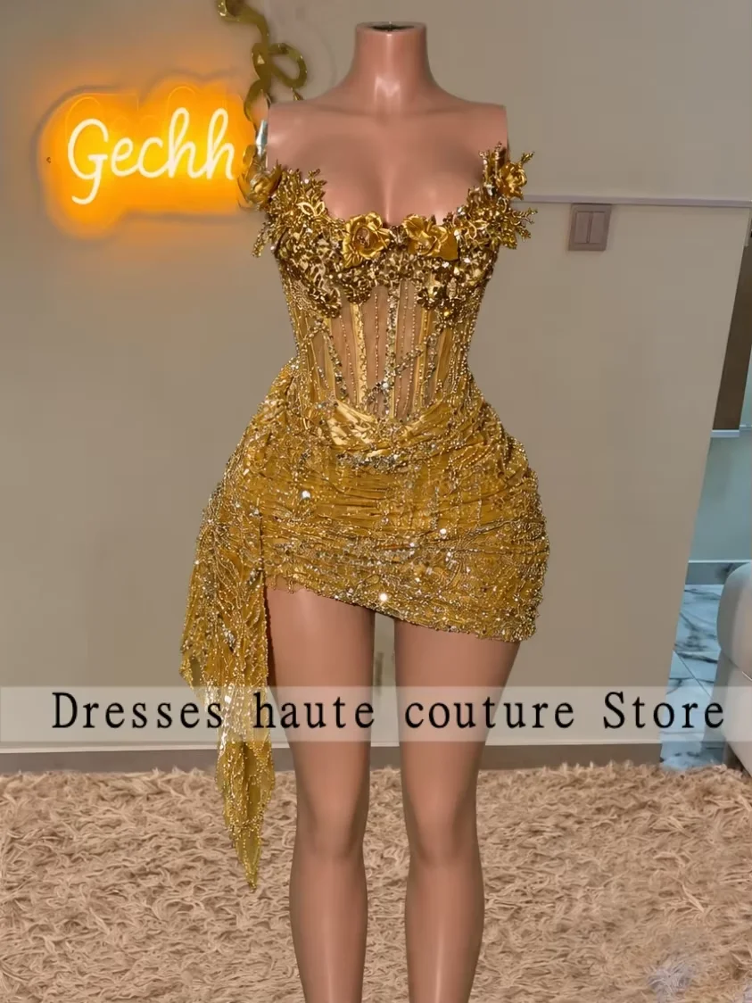 Red Mini Party Dress 2026 Luxury Rhinestones Sleeveless Short Prom Gowns Birthday Dress For Woman 2026 Customized view 3