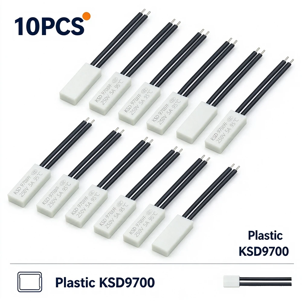 10PCS Plastic Thermostat KSD9700 5A 40C 45C 50C 55C 60C 65C 70C 75C 110C Temperature Switch Temperature Thermal Protector NO/NC