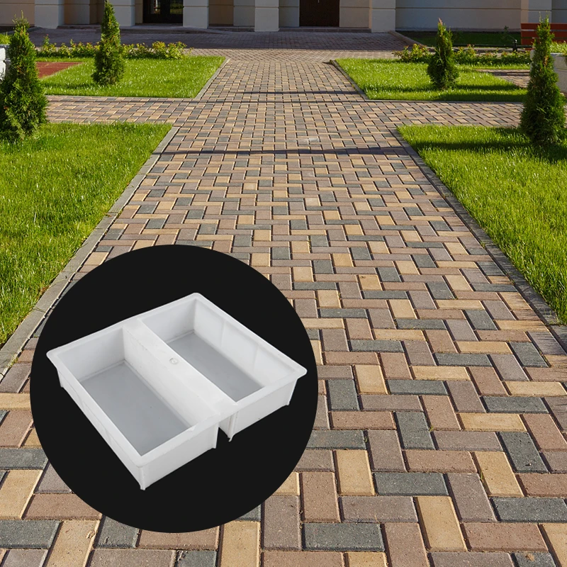 Brick Stone Mold Pavement DIY Path Maker Mold Paving Cement Brick Garden Decor Square Colored Bricks Bread Bricks Plastic Mould