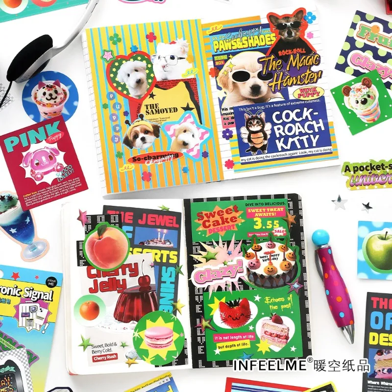 

Retro Japanese Time Machine Theme Sticker Sheets Cute Cartoon Decals for Journal Decoration Scrapbook Creative DIY Supplies