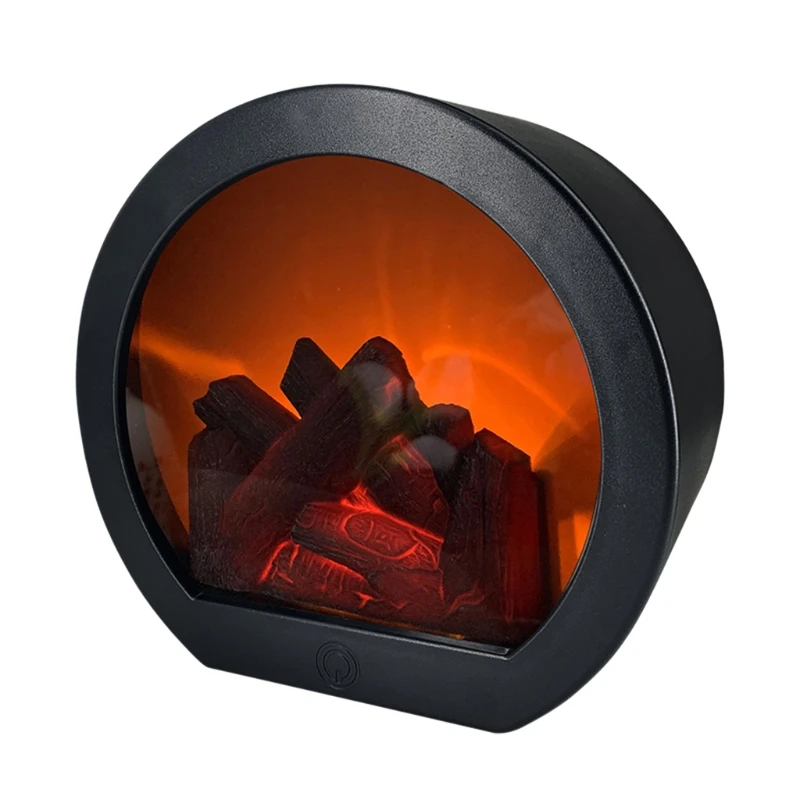 

Fireplace Night Light Fireplace Light Retro Fireplace Lantern Realistic Charcoal Flame Light For Home Bedroom Dropship