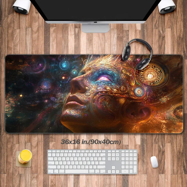 

Illusion Table Mat Length, XXL Mouse Pad, Modern Abstract Desktop Accessory, Large Cute Table Mat, Perfect Gift for Friends