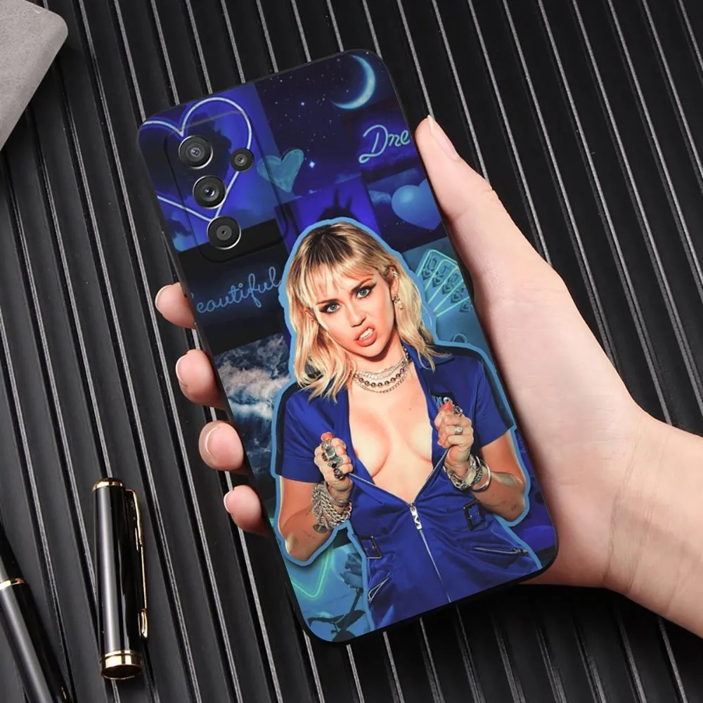 Singer M-Miley C-Cyrus Phone Case For Samsung Galaxy A13,A21s,A22,A31,A32,A52,A53,A71,A80,A91 Soft Black Phone Cover