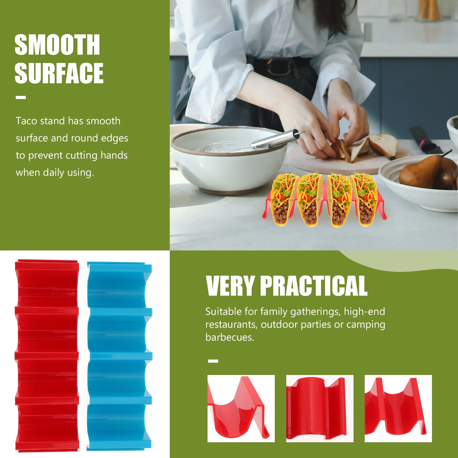 

2Pcs Mexican Pancake Rack Taco Holder Tortilla Roll Stand for Home Outdoor Parties Taco Holder Mexican Pancake Rack