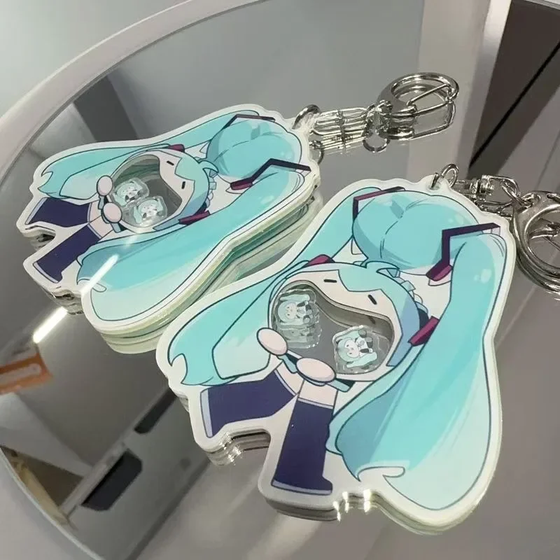 Hatsune Miku two-dimensional anime peripheral transparent acrylic backpack style best friend keychain school bag pendant gift