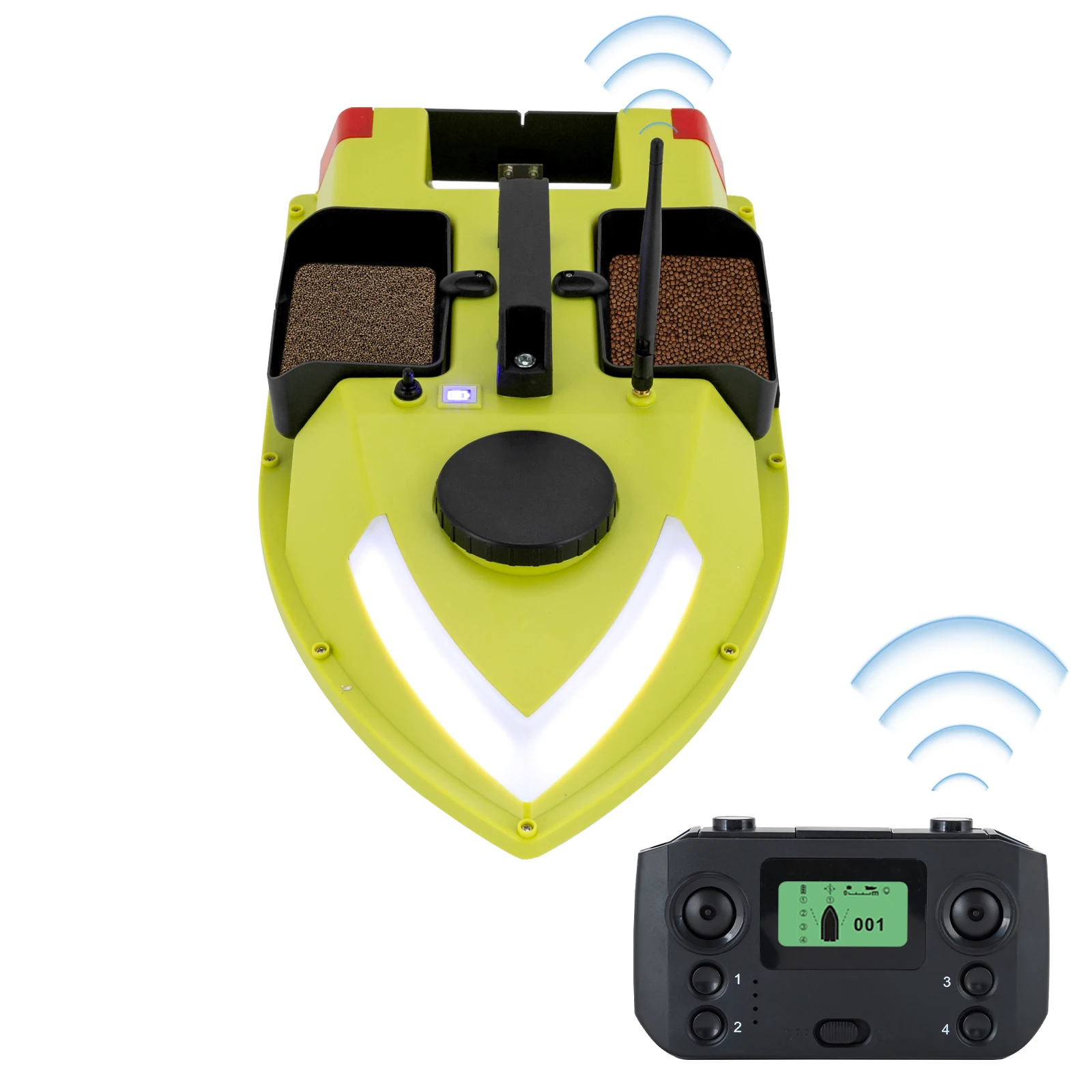 Fischköderboot mit Doppelmotor, Fernbedienung, AC100-240V, automatische Rückkehrfunktion, GPS-Fischfinder, unterstützt 5200mAh Lithium-Batterie für die Lieferung von Maisködern. – Detail 20