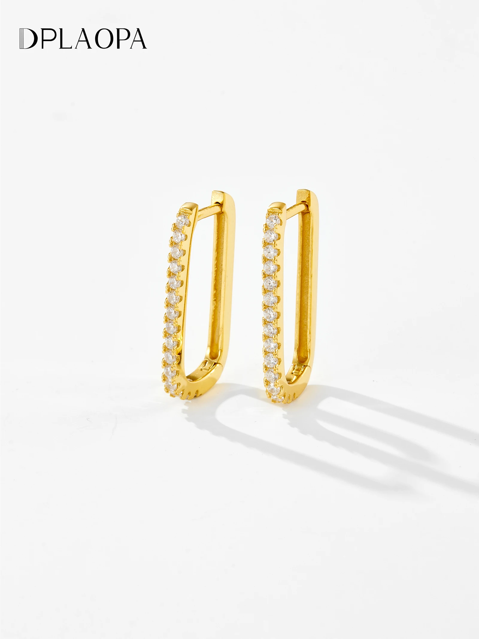 

DPLAOPA 925 Стерлинговое серебро квадратные циркониевые классические серьги со звеньями 2024 новые изящные женские роскошные ювелирные изделия