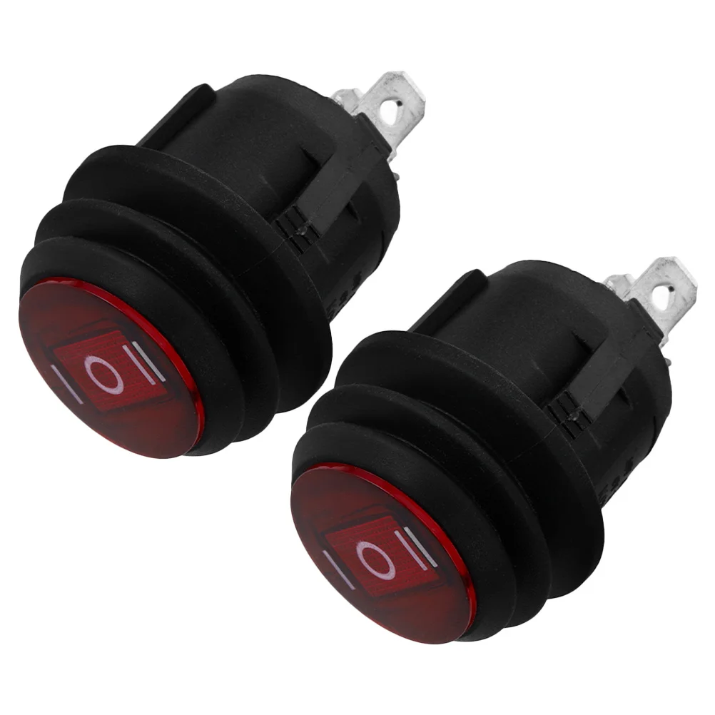 

2Pcs Round Waterproof Rocker Switch 3 Pins 3 Positions for Cars Trucks Campers Easy Operation High Reliability