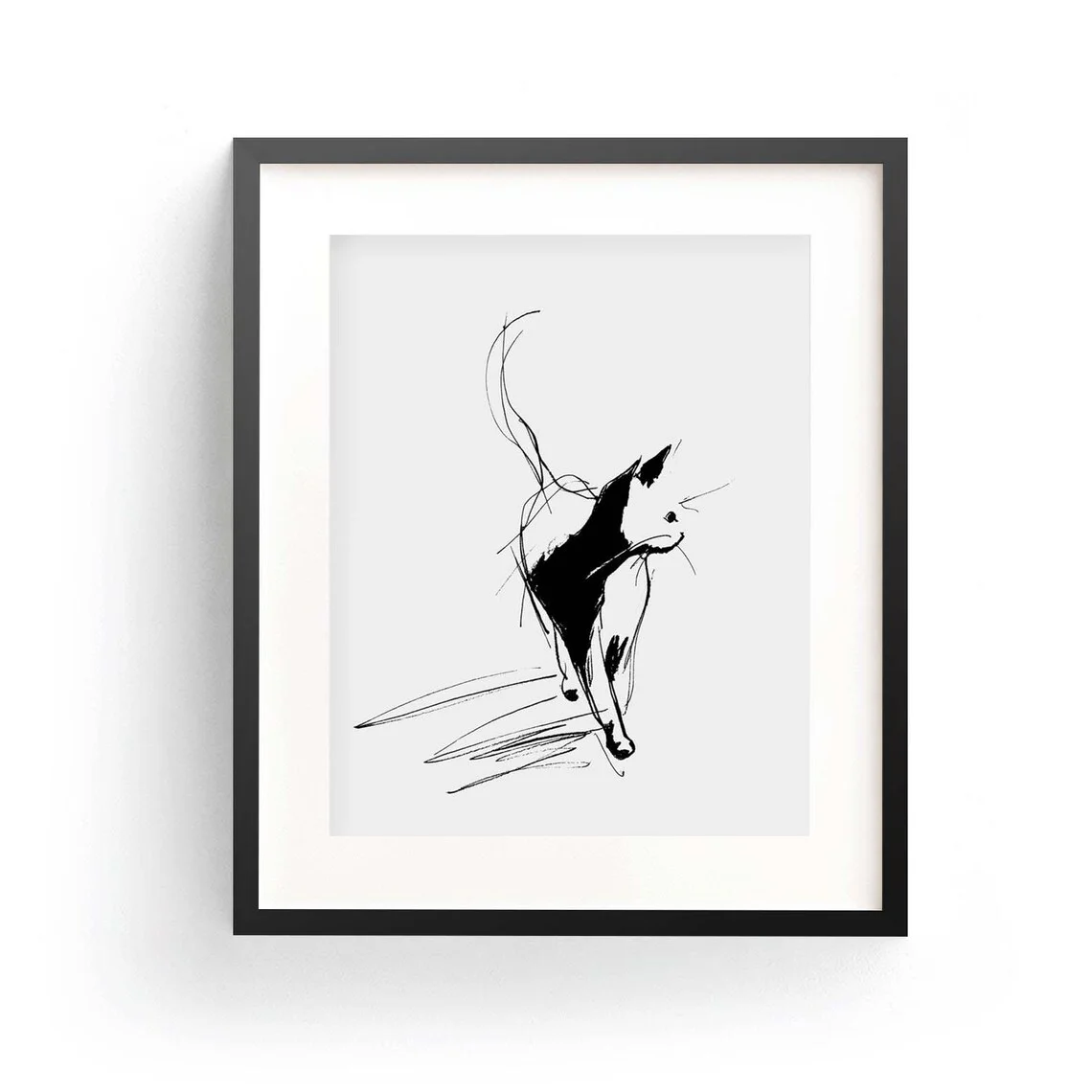 Pet Portrait Scribble Cat Minimalist Line Art, Playful Cat Digital Download, Modern Wall Decor for Cat Lovers, Printable Kitten