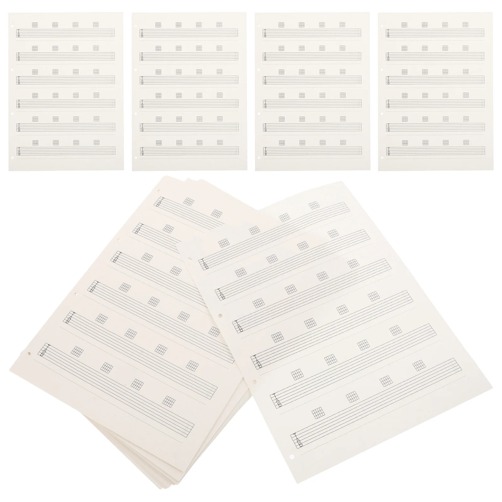 

85pcs Blank Guitar Tablature Paper Sheets Smooth Writing No Ink Bleed For Extended Practice Composition Portable Travel