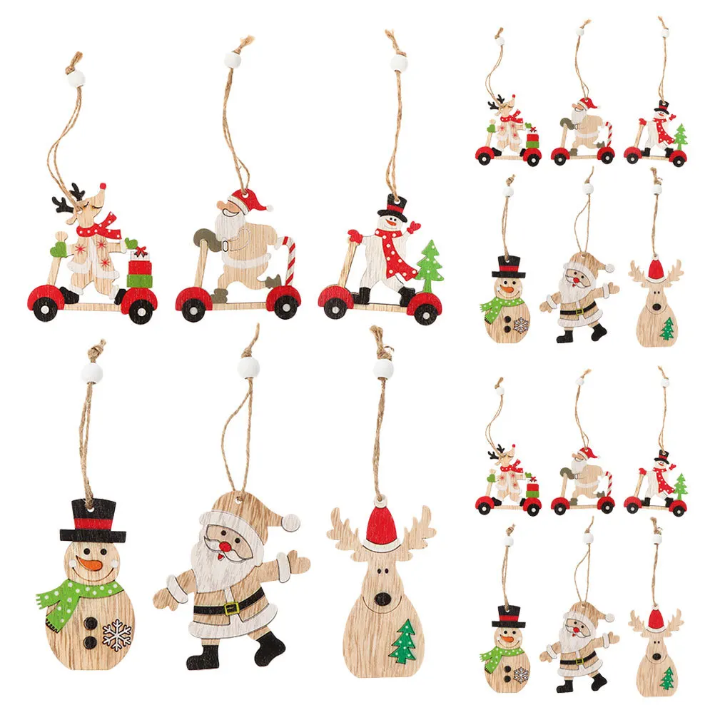 

18 Pcs Tree Ornament Home Decor Small Wood Holiday Cutouts Crafts Mini Ornaments