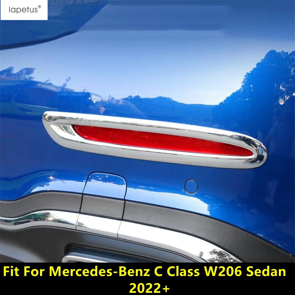 

Rear Bumper Fog Lamp Light Frame Decoration Cover Trim For Benz C Class W206 Sedan 2022 - 2024 Chrome / Carbon Fiber Accessories