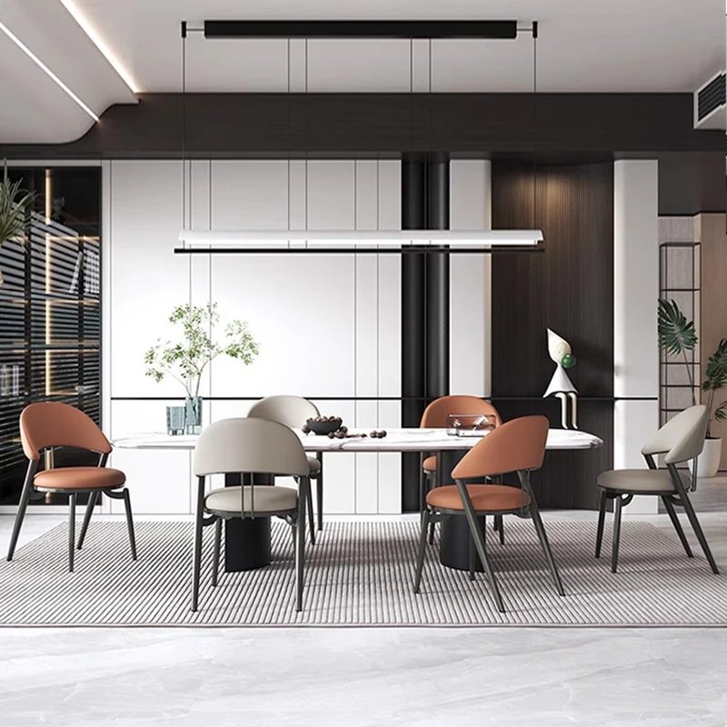 Italian Minimalist Dining Chairs Simple Modern Luxury European Dining Chairs Lazy Trendy Sedie Sala Da Pranzo Home Furniture