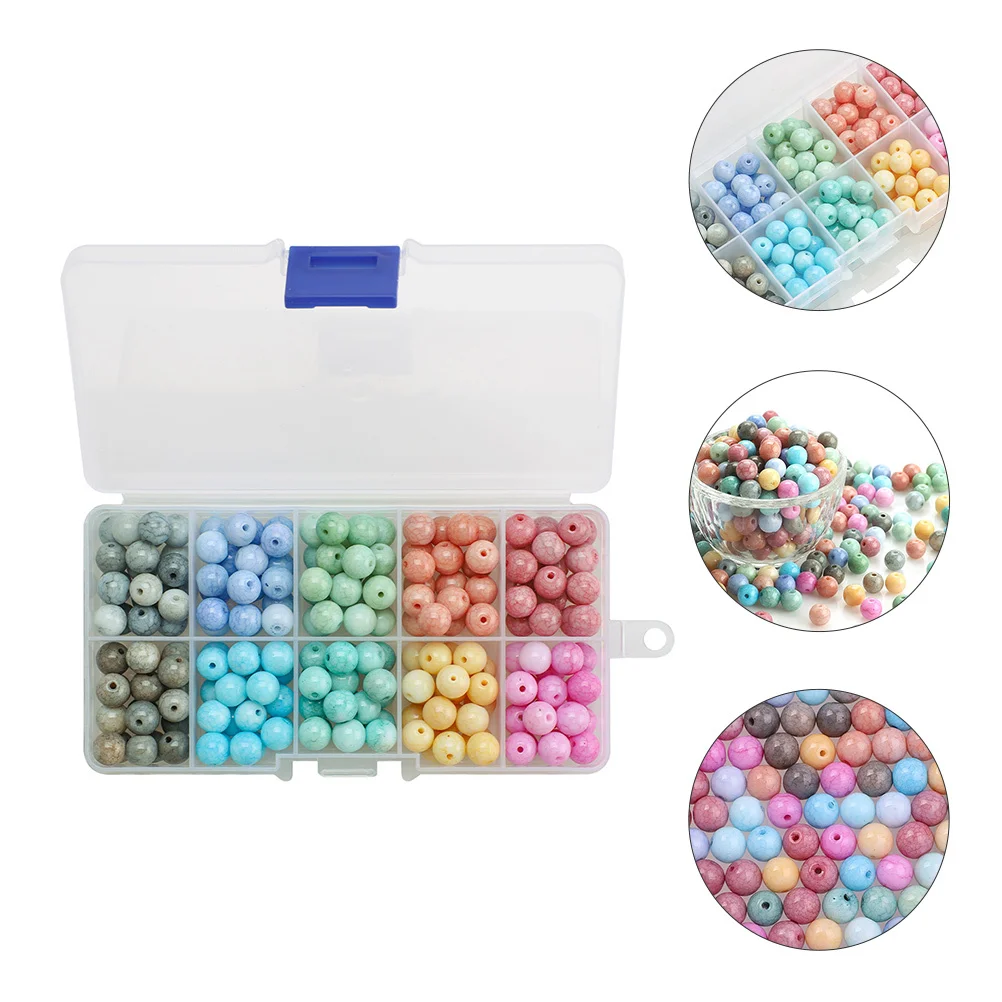 

200 шт., треснувшие хрустальные круглые стеклянные бусины, сделай сам, изготовление ювелирных изделий, аксессуары для рукоделия, свободные бусины-разделители, браслет, ожерелье