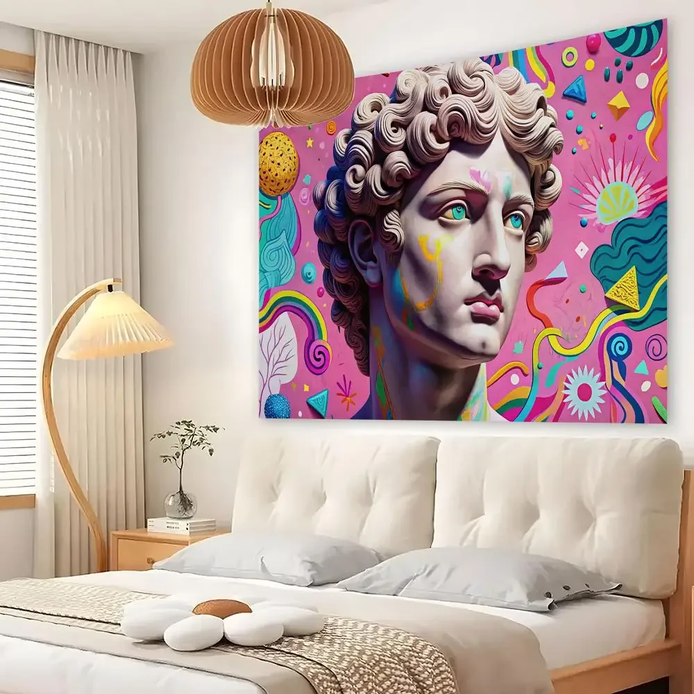 Broken Greekgod Tapestry Custom Living Bedroom Party Dormitory Interior Wall Bohemian Decoration Attached Clip