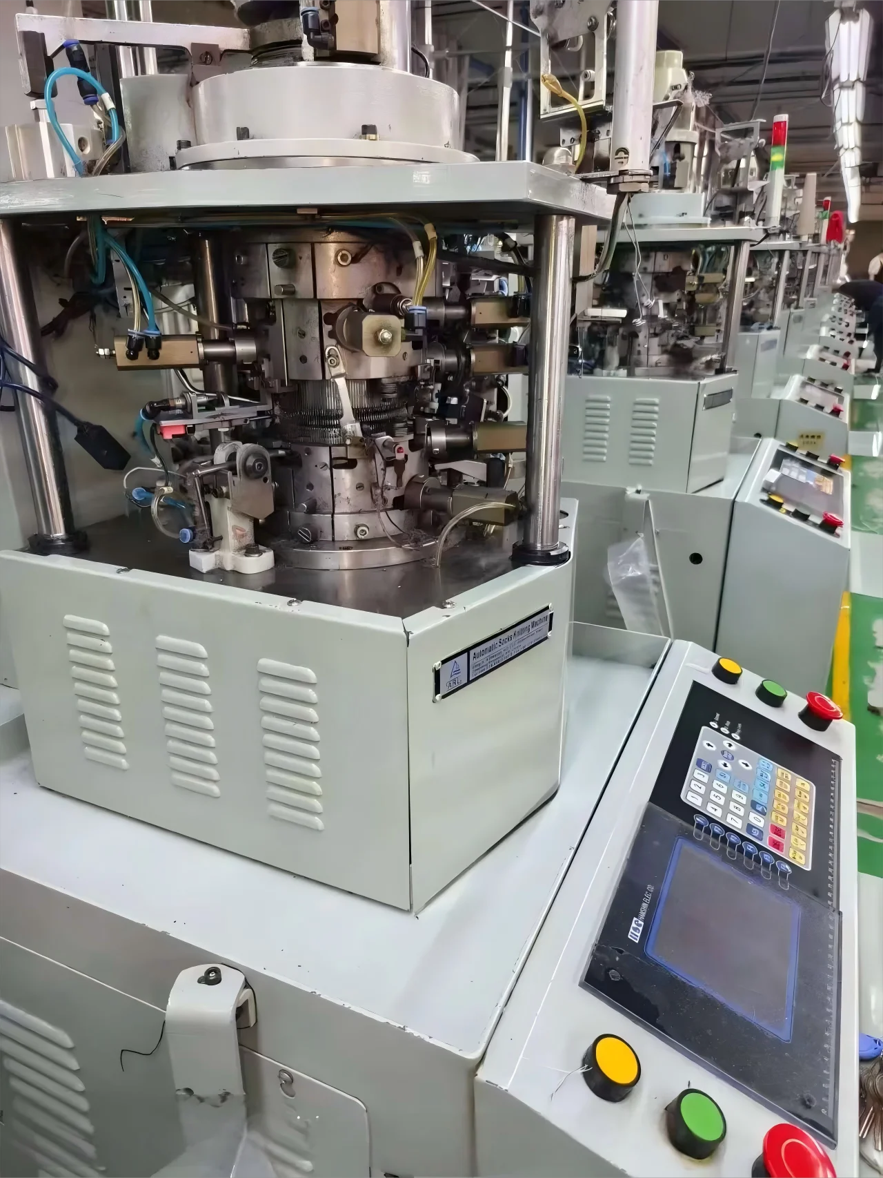 Automatic double tube school uniform sock knitting machine