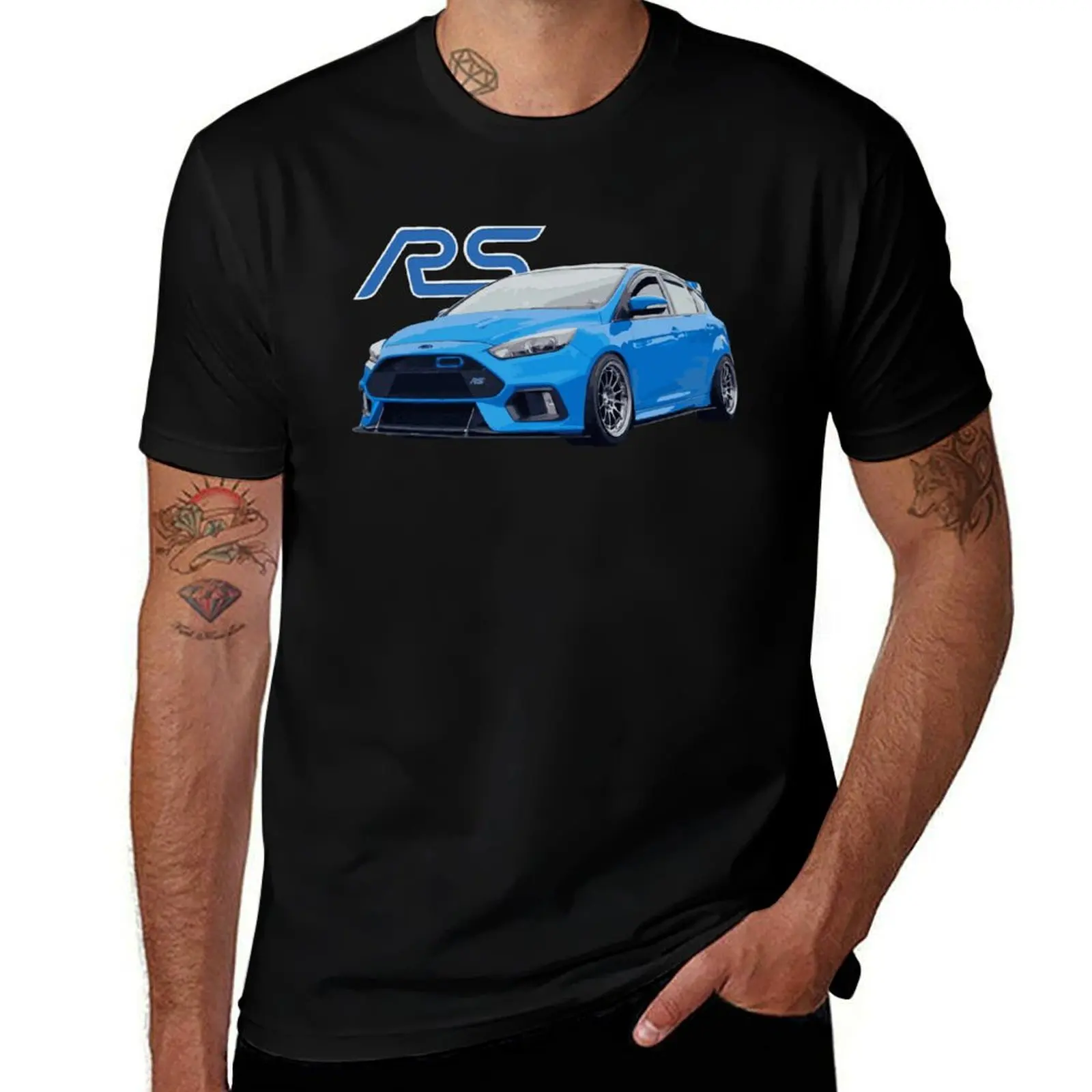 Focus mk3 rs Nitrous Blue T-Shirt Casual Basic Street Style T-Shirt