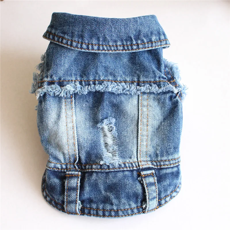 Denim Pet Clothes for Small Dogs Puppy Jeans Apparels Vintage Cowboy Jacket for Dogs Winter French Bulldog Vest Cat Costume