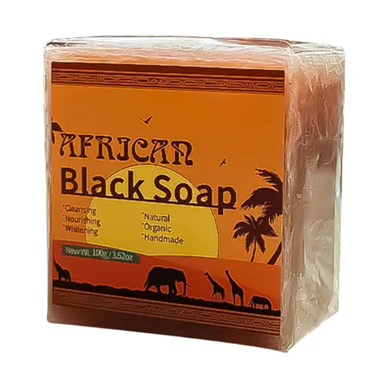 Bathing Soap Bars Spot Remover Soap Organic Handmade Raw Deep Cleansing Softening Scrub Black African Soap For Dry Skin