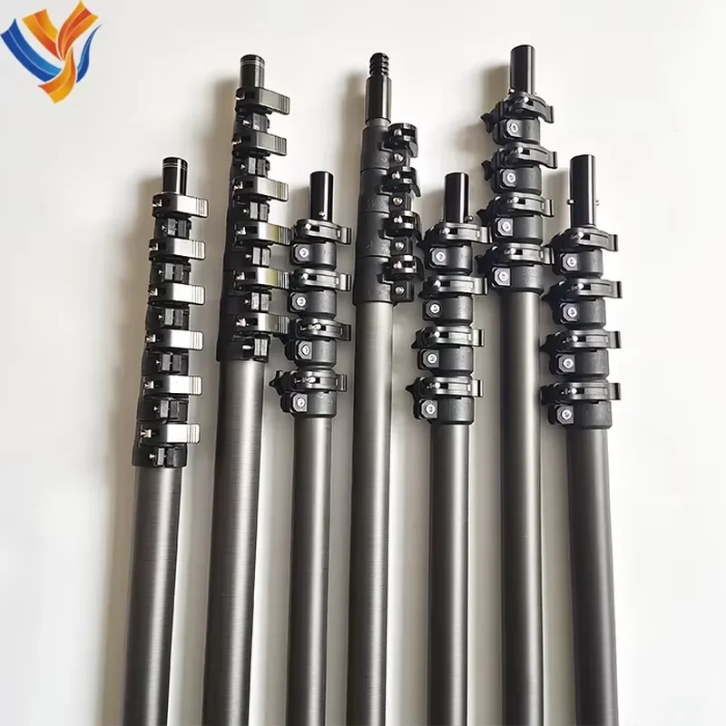 High Quality 10m 15m 18m 3k Carbon Fiber Telescopic Pole 3 Meters to 20 Meters Length Telescopic Pole Carbon Fiber
