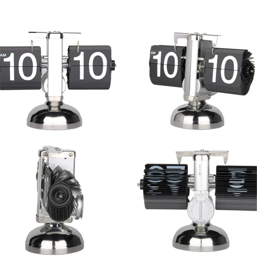 A Flipping Clock with Page Turning Automatically for Modern Home Decoration Full of Sense of Technology Retro Table Clock