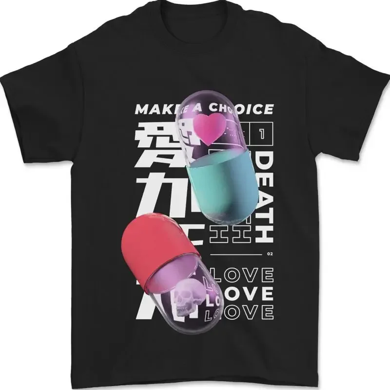 Haz una elección, amor o muerte, camiseta para hombre, 100% algodón