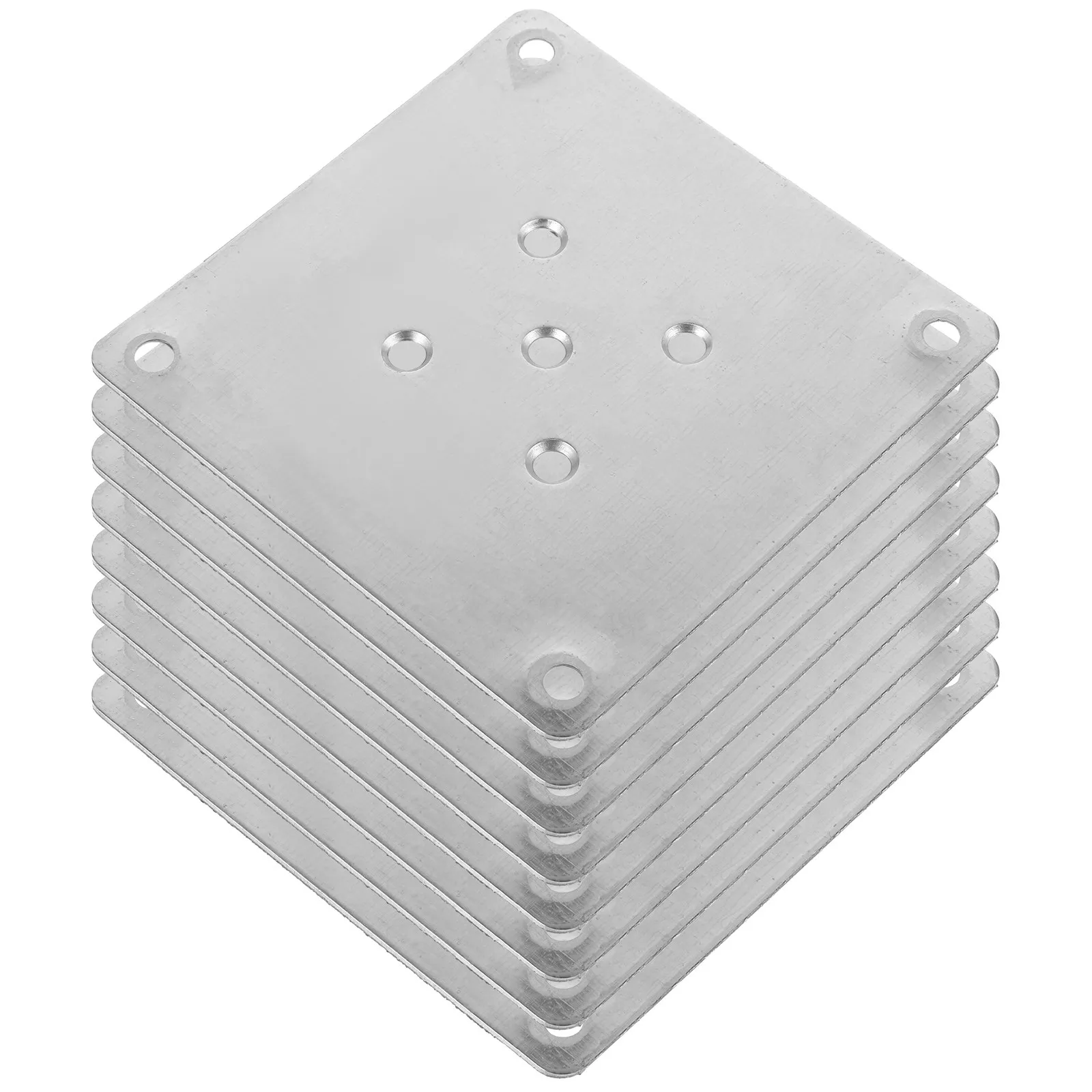 8Pcs Furniture Leg Bracket Zinc Plating 5-Hole Flat Mounting Plate Repair Replacement for Table Sofa Couch Seat Connectors