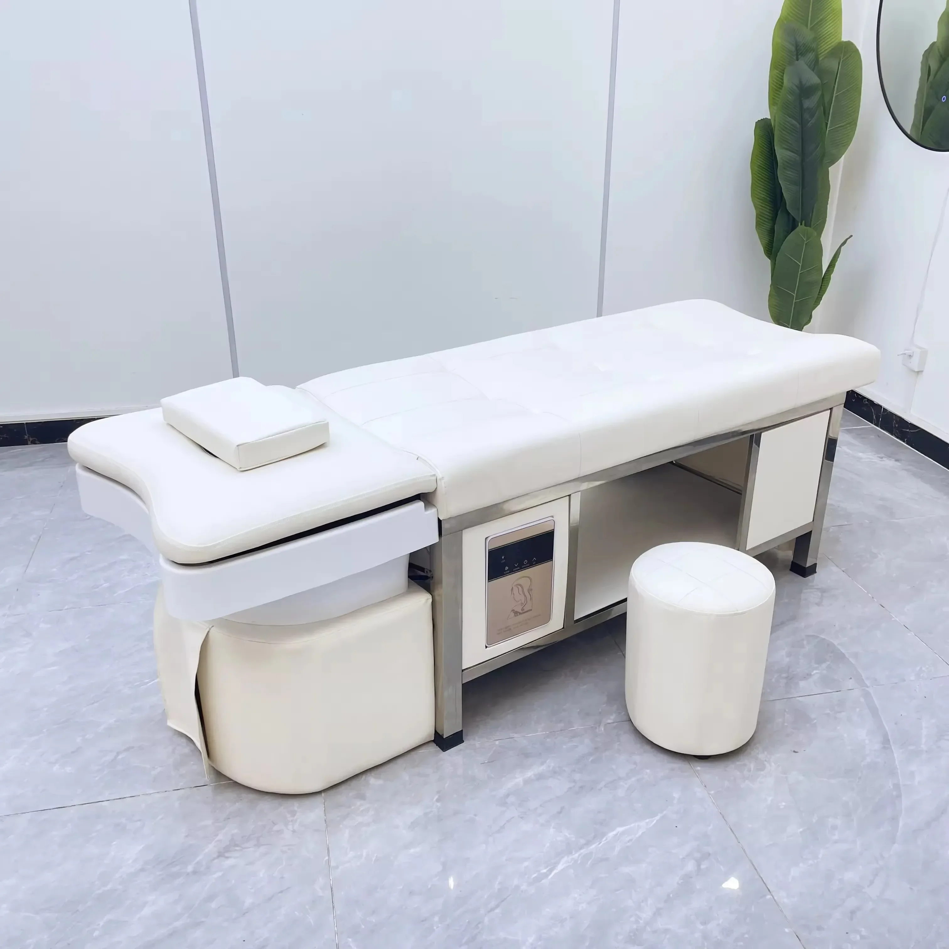 Japanese Head Spa Equipment Electric Massage Shampoo Bed Backwash Unit Salon Furniture Shampoo Chair with Hair Washing Basin