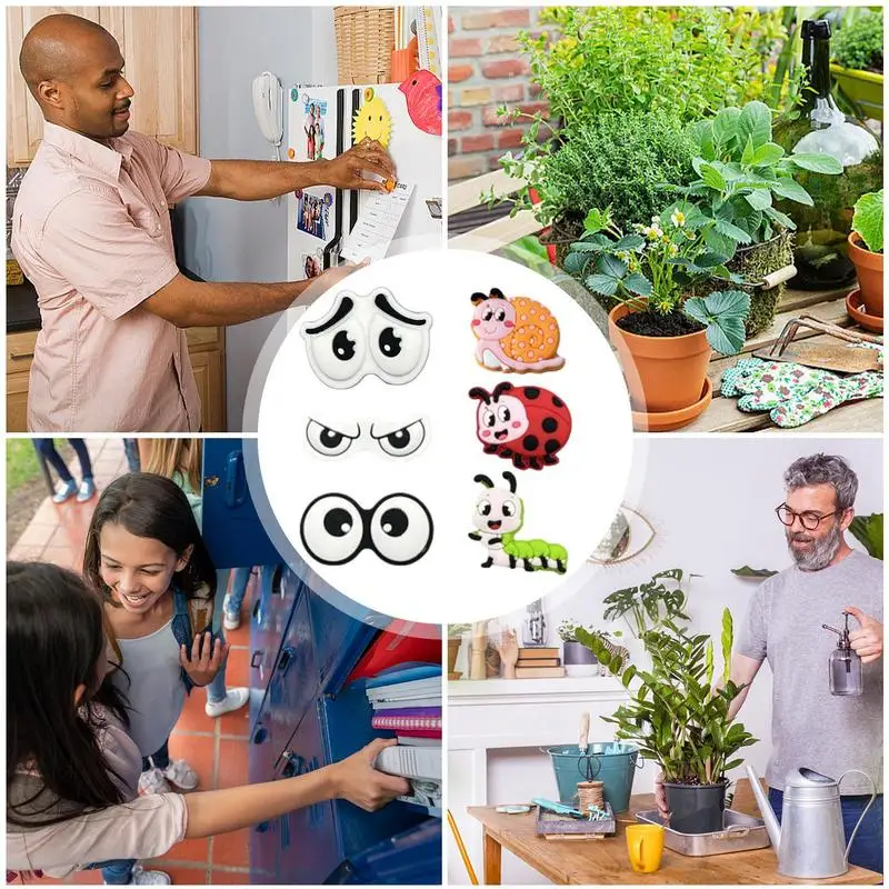 Imanes de plantas para el refrigerador para mujeres, alfileres de imán de 6 piezas, decoración segura, accesorios para el hogar, regalos para amantes de las plantas