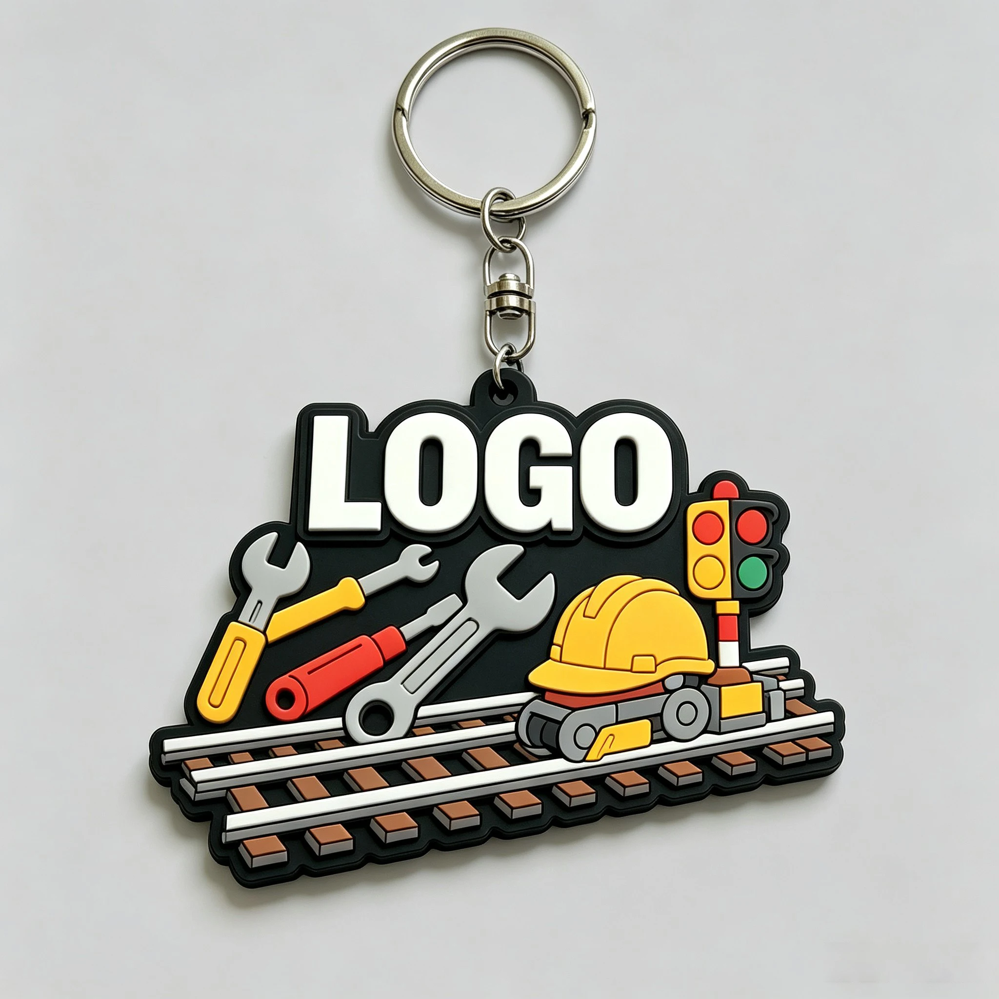 Personalized Promotional Soft Pvc logo 2D 3D Rubber Gift Key Chain Custom logo Letter Keychain